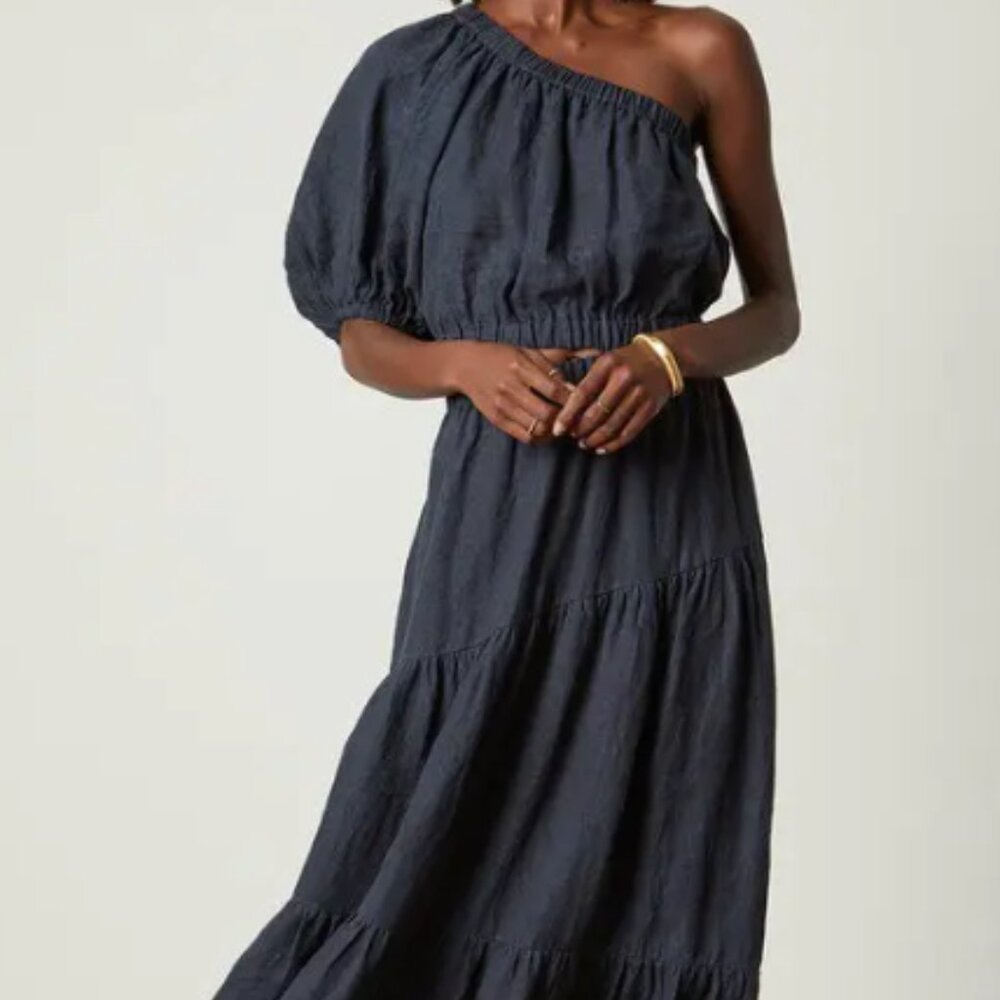 Perfect summer vacation dress Off shoulder Linen Velvet by Graham
